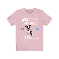 Just A Boy Who Loves Rat Terriers Dogs Shirt - Rat Terrier print design