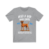 Just A Boy Who Loves Rhodhesian Ridgebacks Dogs Shirt, Dog Lover Shirt, Rhodhesian Ridgeback Dog, Animal Toddler Infant Kids Gift T-Shirt Image 3