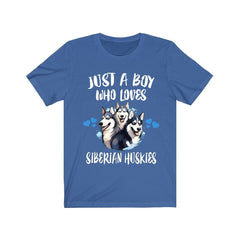 Just a boy who loves Siberian huskies sled dog working breed tee