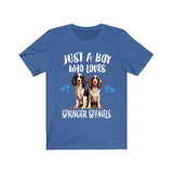 Just A Boy Who Loves Springer Spaniels Dogs Shirt, Dog Lover Shirt, Springer Spaniel Dog, Animal Toddler Infant Kids Gift T-Shirt Image 3