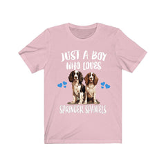 Just A Boy Who Loves Springer Spaniels Dogs Shirt - Springer Spaniel print design