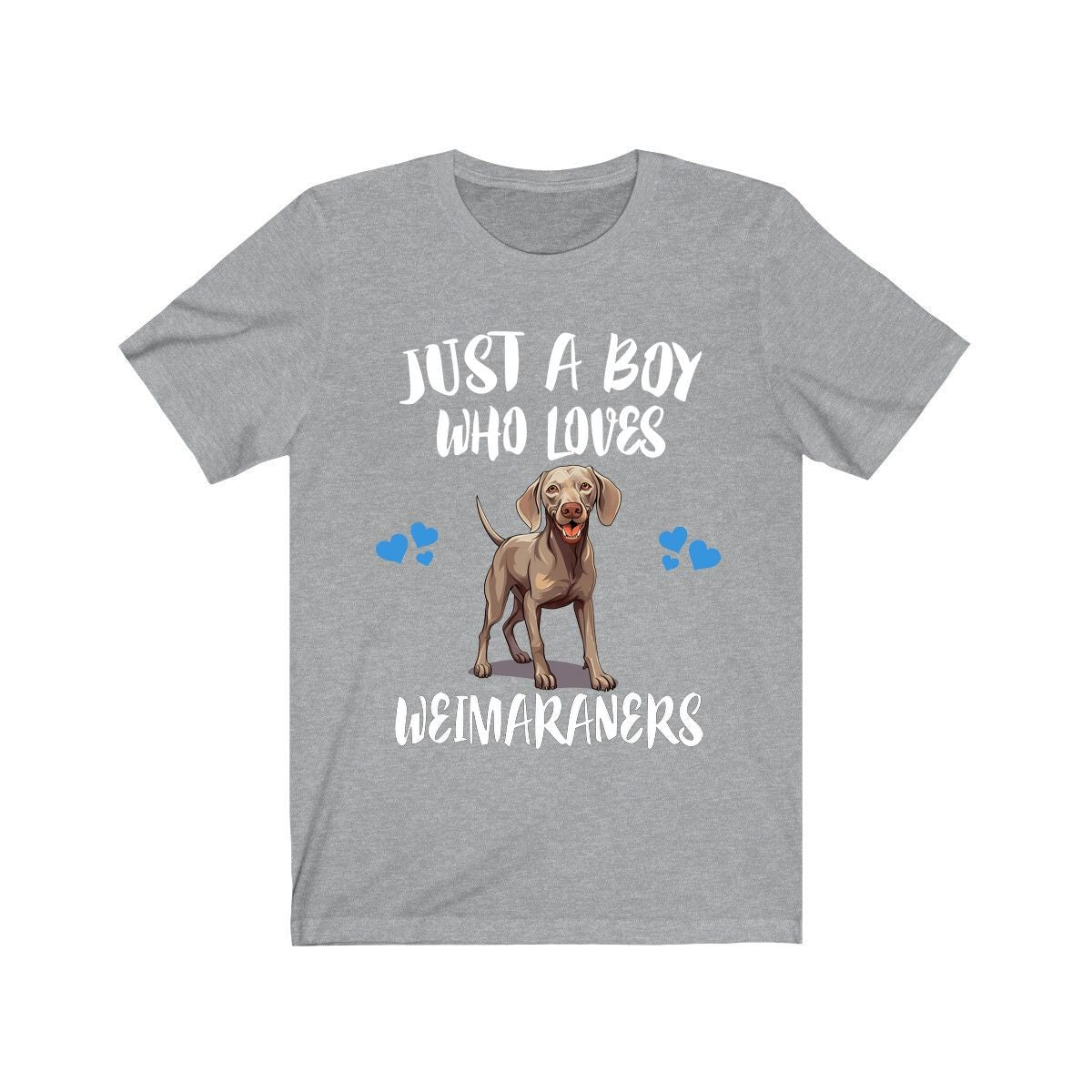 Just A Boy Who Loves Weimaraners Dogs Shirt, Dog Lover Shirt, Weimaraner Dog, Animal Toddler Infant Kids Gift T-Shirt Image 1