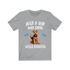 Just A Boy Who Loves Welsh Terriers Dogs Shirt - Welsh Terrier print design