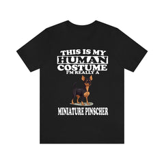 This Is My Human Costume I'm Really A Miniature Pinscher Shirt - Min Pin print design