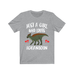 Just a girl who loves iguanodon Cretaceous herbivore dinosaur tee