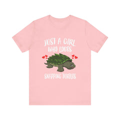 Just a girl who loves snapping turtles freshwater reptile tee