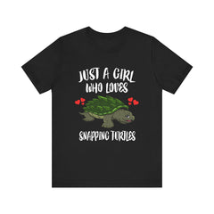 Just a girl who loves snapping turtles freshwater reptile tee