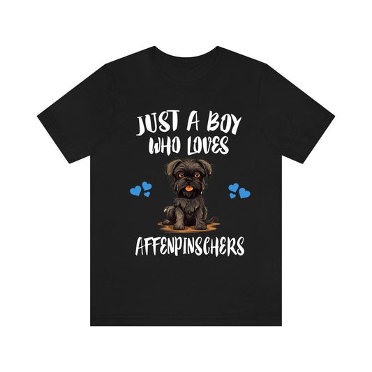 Just a boy who loves affenpinschers monkey-faced toy dog breed tee