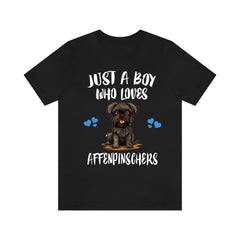 Just a boy who loves affenpinschers monkey-faced toy dog breed tee