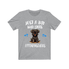 Just a boy who loves affenpinschers monkey-faced toy dog breed tee