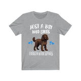 Just A Boy Who Loves American Water Spaniels Shirt, Dog Lover Shirt, American Water Spaniel Dog, Animal Toddler Infant Kids Gift T-Shirt Image 1