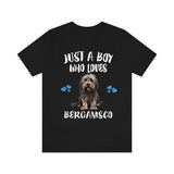 Just A Boy Who Loves Bergamasco Shirt, Dog Lover Shirt, Bergamasco Dog, Animal Toddler Infant Kids Gift T-Shirt Image 2