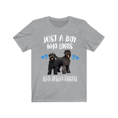 Just a boy who loves Black Russian terriers Soviet working dog tee