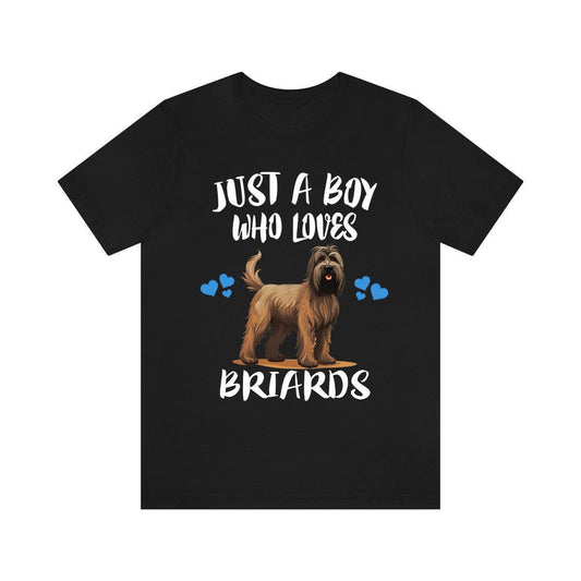 Just a boy who loves briards shaggy French herding sheepdog tee