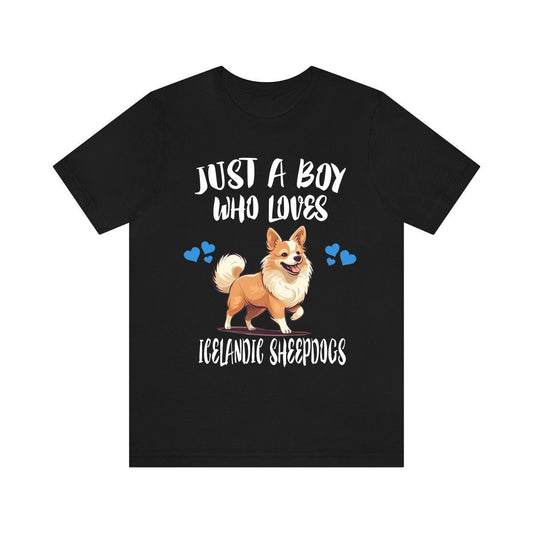 Just a boy who loves Icelandic sheepdogs Viking Nordic herding dog tee
