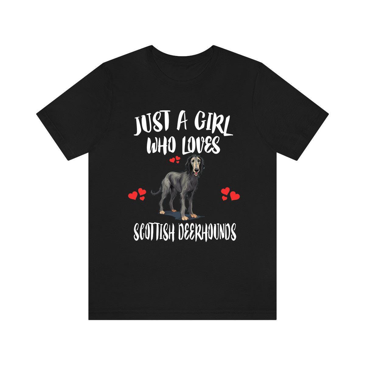 Scottish Deerhound T-Shirt for Girls - deerhound print design