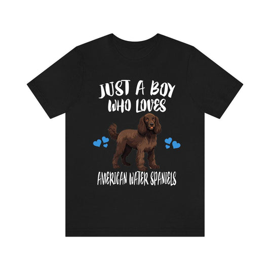 Just a boy who loves American water spaniels sporting retriever tee