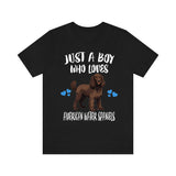 Just A Boy Who Loves American Water Spaniels Shirt, Dog Lover Shirt, American Water Spaniel Dog, Animal Toddler Infant Kids Gift T-Shirt Image 2