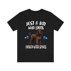 Just a boy who loves American water spaniels sporting retriever tee