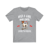Just A Girl Who Loves Smooth Fox Terriers Dogs Shirt, Dog Lover Shirt, Smooth Fox Terrier Dog, Animal Toddler Infant Kids Gift T-Shirt Image 3