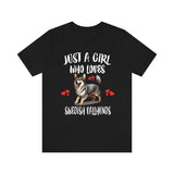 Just A Girl Who Loves Swedish Vallhunds Dogs Shirt, Dog Lover Shirt, Swedish Vallhund Dog, Animal Toddler Infant Kids Gift T-Shirt Image 2