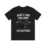 Just A Boy Who Loves Black Russian Terriers Shirt, Dog Lover Shirt, Black Russian Terrier Dog, Animal Toddler Infant Kids Gift T-Shirt Image 2