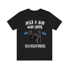 Just a boy who loves Black Russian terriers Soviet working dog tee