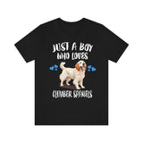 Just A Boy Who Loves Clumber Spaniels Shirt, Dog Lover Shirt, Clumber Spaniel Dog, Animal Toddler Infant Kids Gift T-Shirt Image 1