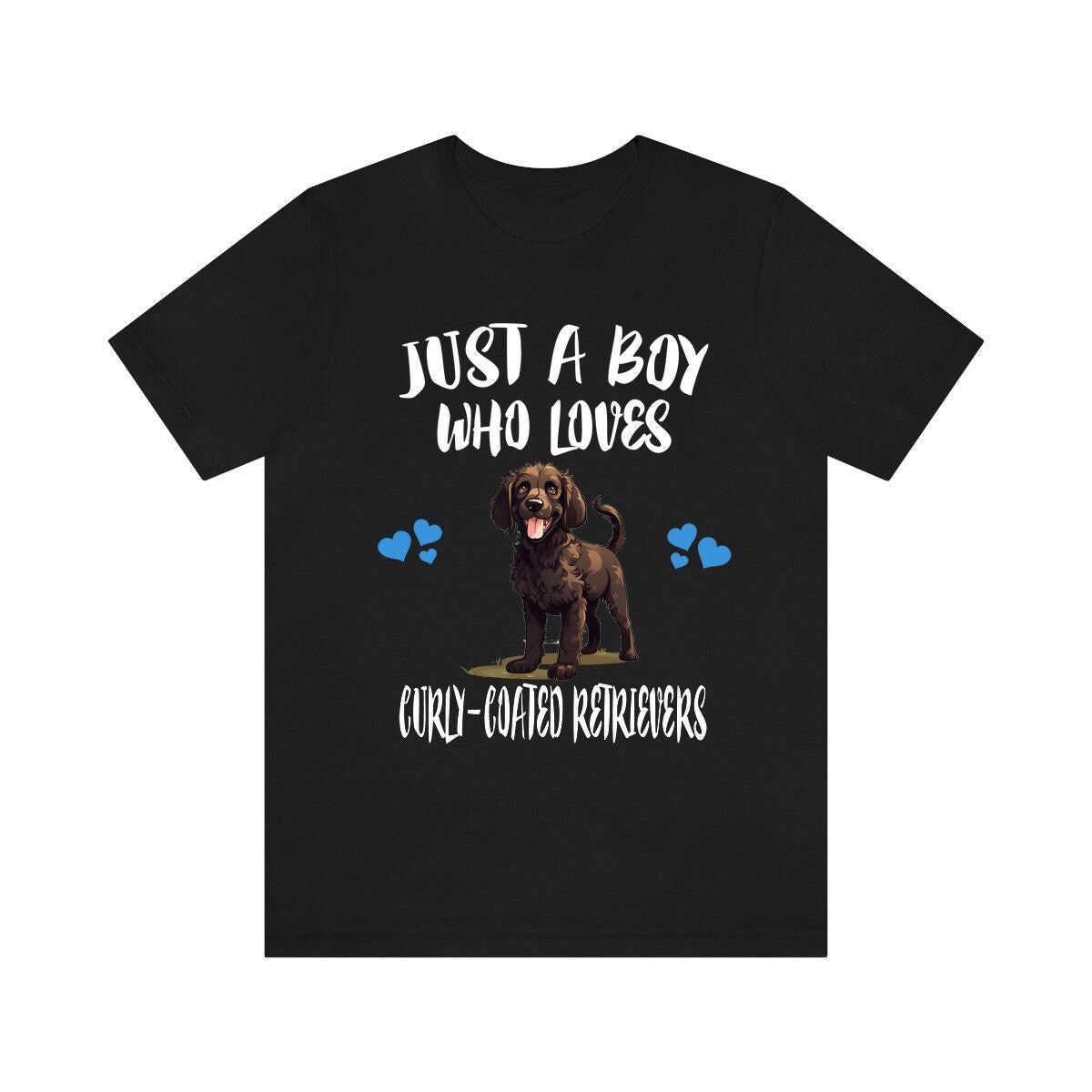 Just A Boy Who Loves Curly Coated Retrievers Shirt, Dog Lover Shirt, Curly Coated Retriever Dog, Animal Toddler Infant Kids Gift T-Shirt Image 2