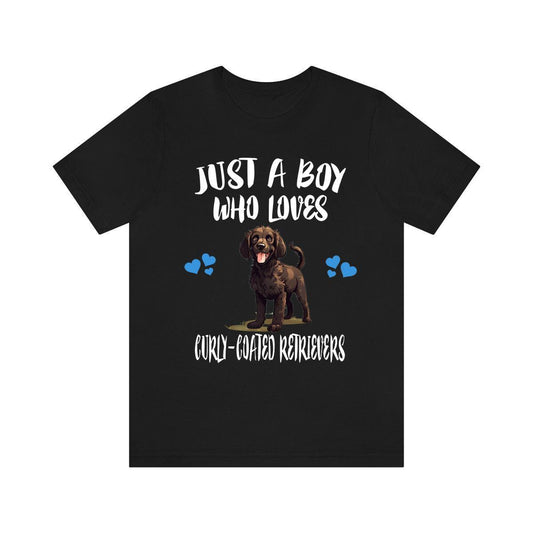 Just a boy who loves curly coated retrievers English sporting dog tee