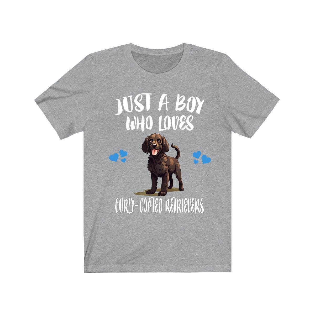Just A Boy Who Loves Curly Coated Retrievers Shirt, Dog Lover Shirt, Curly Coated Retriever Dog, Animal Toddler Infant Kids Gift T-Shirt Image 1
