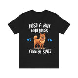 Just A Boy Who Loves Finnish Spitz Shirt, Dog Lover Shirt, Finnish Spitz Dog, Animal Toddler Infant Kids Gift T-Shirt Image 1