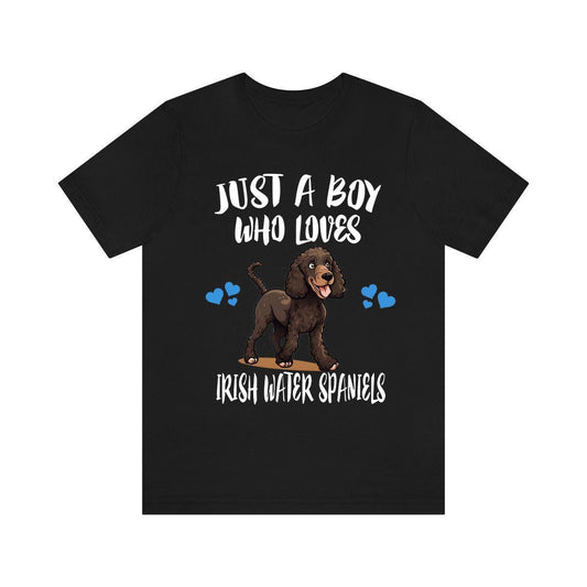 Just a boy who loves Irish water spaniels Irish sporting curly dog tee