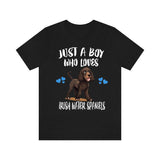Just A Boy Who Loves Irish Water Spaniels Shirt, Dog Lover Shirt, Irish Water Spaniel Dog, Animal Toddler Infant Kids Gift T-Shirt Image 2