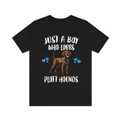 Just A Boy Who Loves Plott Hounds Dogs Shirt - Plott Hound print design