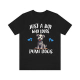Just A Boy Who Loves Pumi Dogs Shirt, Dog Lover Shirt, Pumi Dog, Animal Toddler Infant Kids Gift T-Shirt Image 2
