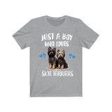 Just A Boy Who Loves Skye Terriers Dogs Shirt, Dog Lover Shirt, Skye Terrier Dog, Animal Toddler Infant Kids Gift T-Shirt Image 1