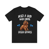 Just A Boy Who Loves Sussex Spaniel Dogs Shirt, Dog Lover Shirt, Sussex Spaniel Dog, Animal Toddler Infant Kids Gift T-Shirt Image 1