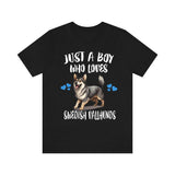 Just A Boy Who Loves Swedish Vallhunds Dogs Shirt, Dog Lover Shirt, Swedish Vallhund Dog, Animal Toddler Infant Kids Gift T-Shirt Image 2