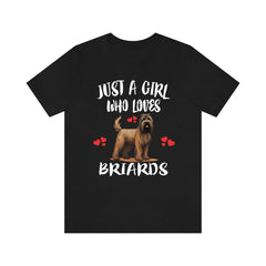 Just A Girl Who Loves Briards Dogs Shirt - Briard print design