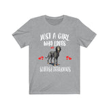 Just A Girl Who Loves Deerhounds Dog Shirt, Dog Lover Shirt, Deerhound Dog, Animal Toddler Infant Kids Gift T-Shirt Image 1