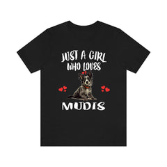 Just A Girl Who Loves Mudi Dogs Shirt - mudi dog print design