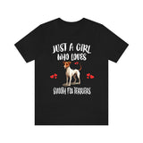 Just A Girl Who Loves Smooth Fox Terriers Dogs Shirt, Dog Lover Shirt, Smooth Fox Terrier Dog, Animal Toddler Infant Kids Gift T-Shirt Image 1