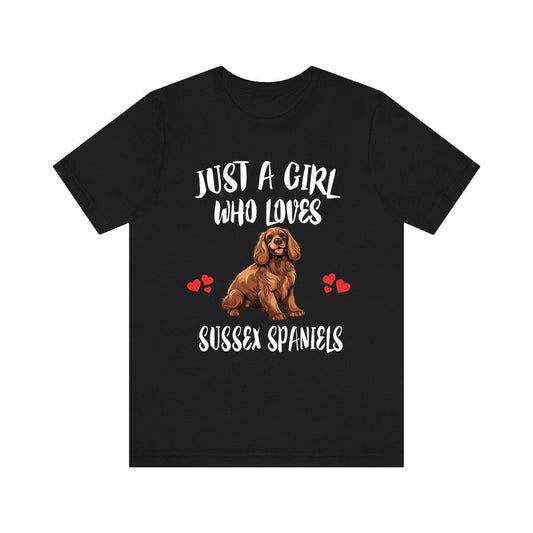 Just A Girl Who Loves Sussex Spaniel Dogs Shirt, Dog Lover Shirt, Sussex Spaniel Dog, Animal Toddler Infant Kids Gift T-Shirt Image 1