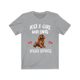 Just A Girl Who Loves Sussex Spaniel Dogs Shirt, Dog Lover Shirt, Sussex Spaniel Dog, Animal Toddler Infant Kids Gift T-Shirt Image 3