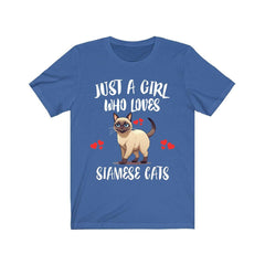 Just A Girl Who Loves Siamese Cats Shirt - Siamese cat print design
