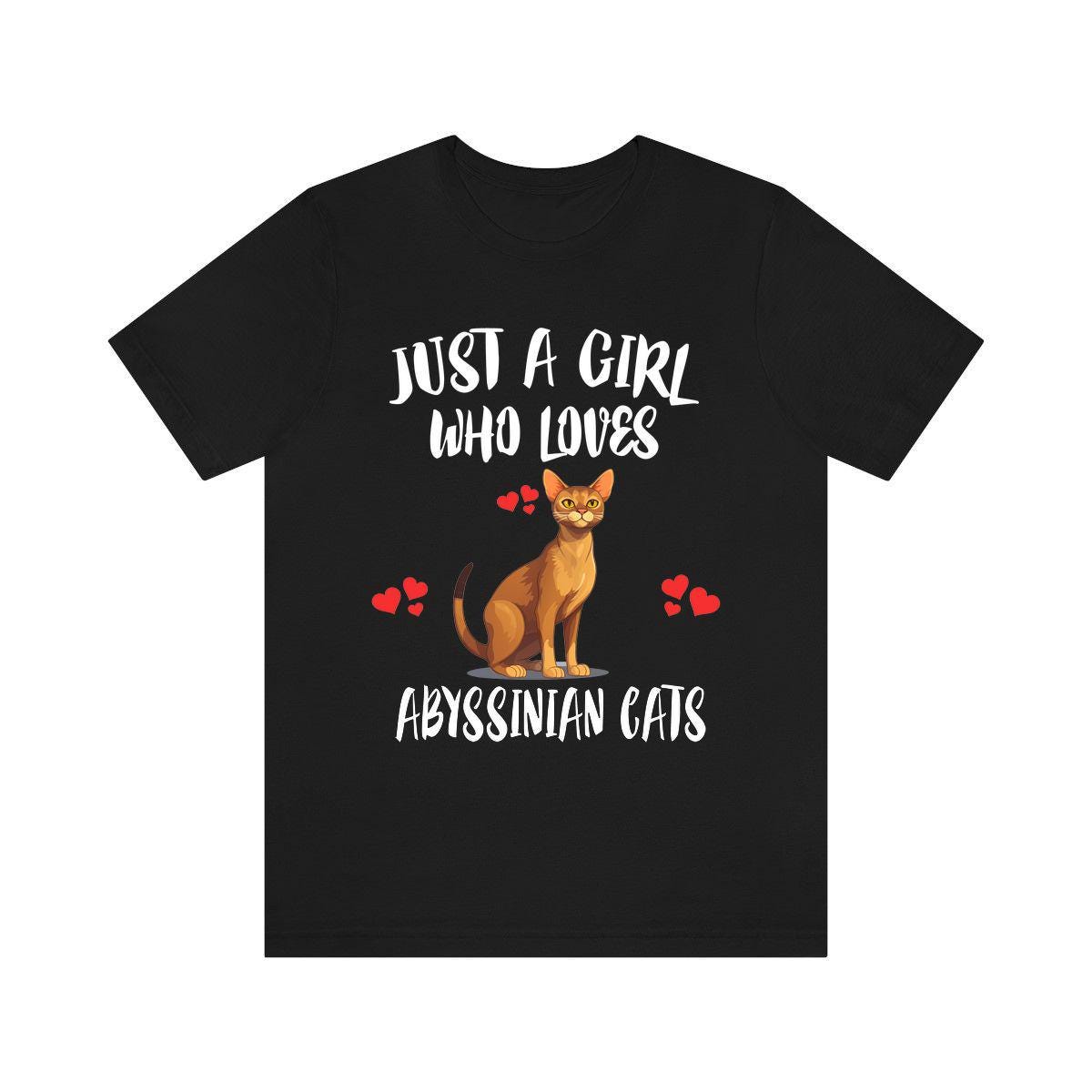 Just A Girl Who Loves Abyssinian Cats Shirt, Abyssinian Cat Lover Shirt, Cat Shirt, Abyssinian Gift, Animal Shirt Image 1