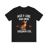 Just A Girl Who Loves Abyssinian Cats Shirt, Abyssinian Cat Lover Shirt, Cat Shirt, Abyssinian Gift, Animal Shirt Image 1