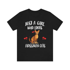 Abyssinian Cat T-Shirt for Girls - abyssinian cat print design