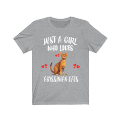 Abyssinian Cat T-Shirt for Girls - abyssinian cat print design